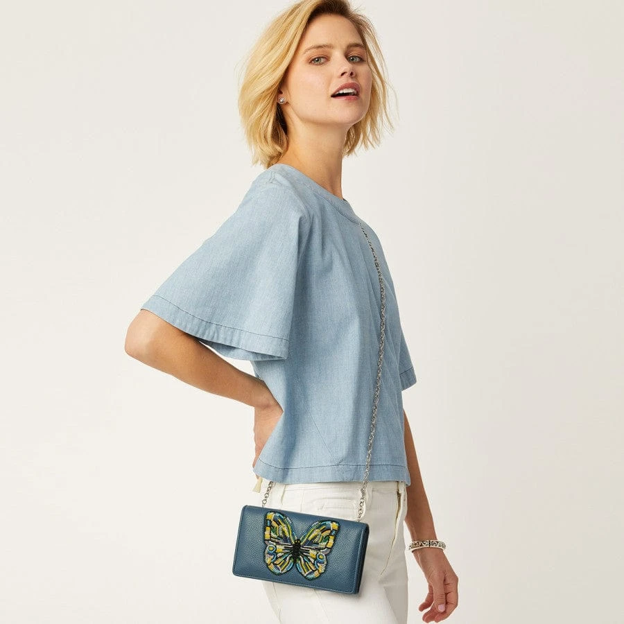 Crystal Pond Beaded Wings Clutch Wallet - Image 4