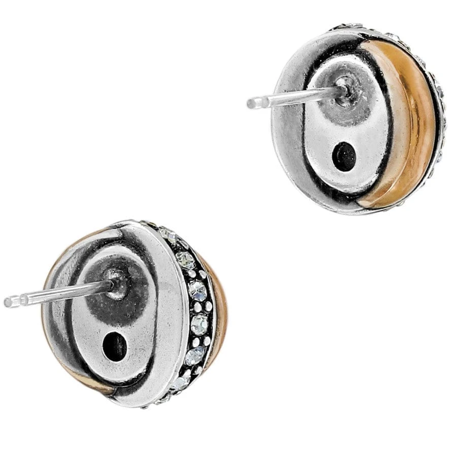 Neptune's Rings Black Agate Button Earrings - Image 2